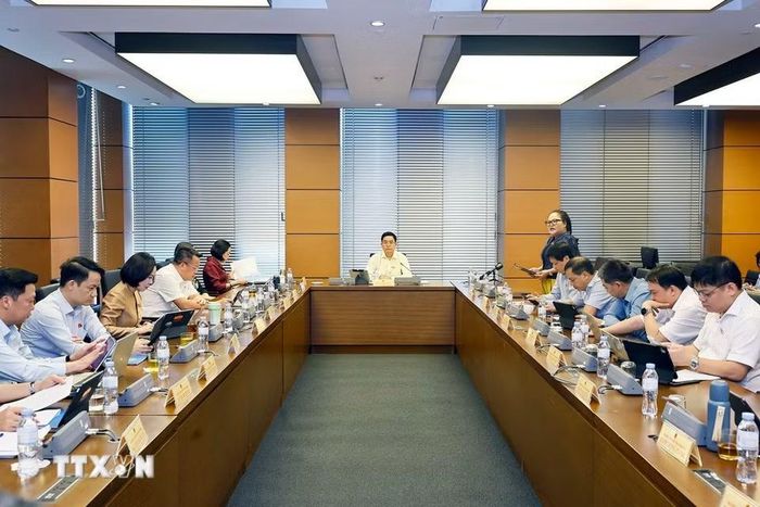 Đoàn đại biểu Quốc hội thành phố Huế và tỉnh Ninh Bình thảo luận ở tổ. (Ảnh: Doãn Tấn/TTXVN)