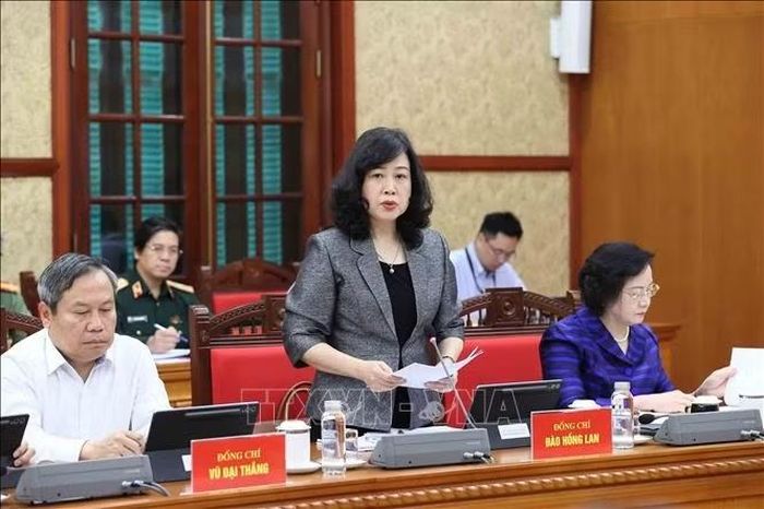 Đồng chí Đào Hồng Lan, Ủy viên Trung ương Đảng, Bộ trưởng Bộ Y tế phát biểu. Ảnh: An Đăng/TTXVN