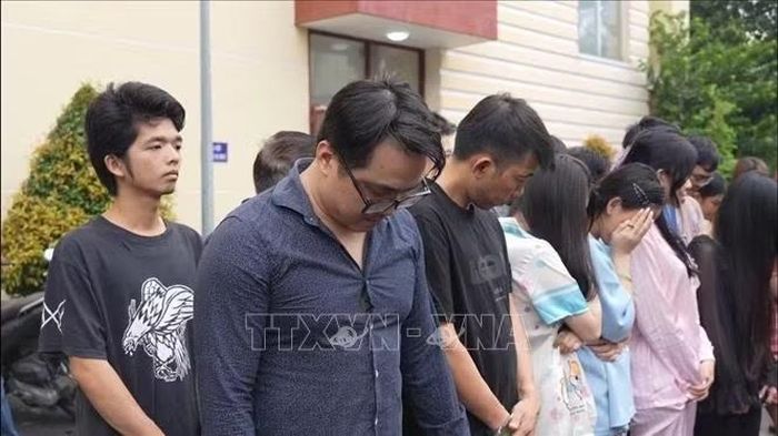 Các đối tượng bị bắt giữ. Ảnh: TTXVN phát