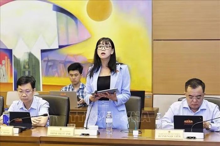 Đại biểu Quốc hội tỉnh Lâm Đồng Trịnh Thị Tú Anh phát biểu. Ảnh: Doãn Tấn/TTXVN