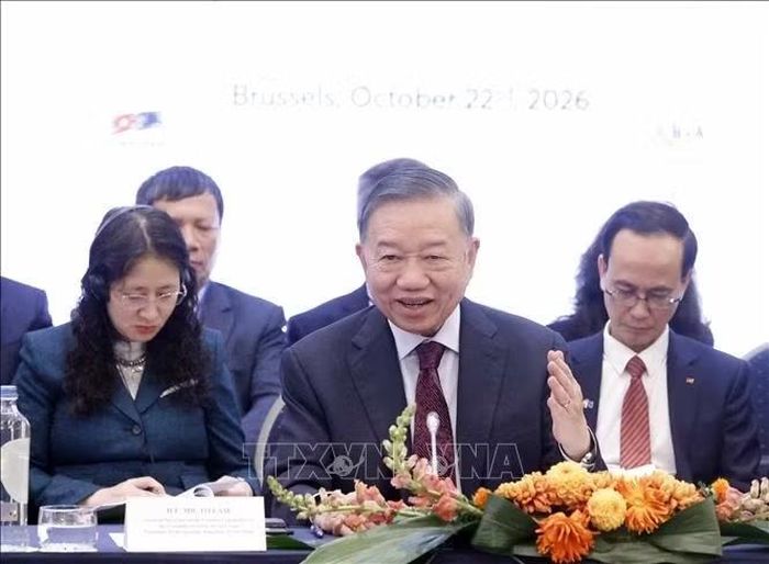 Tổng Bí thư, Chủ tịch nước Tô Lâm phát biểu tại Tọa đàm. Ảnh: Thống Nhất/TTXVN