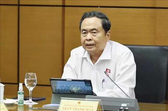 Chủ tịch Quốc hội Trần Thanh Mẫn, đại biểu Quốc hội Thành phố Hồ Chí Minh phát biểu. Ảnh: Doãn Tấn/TTXVN