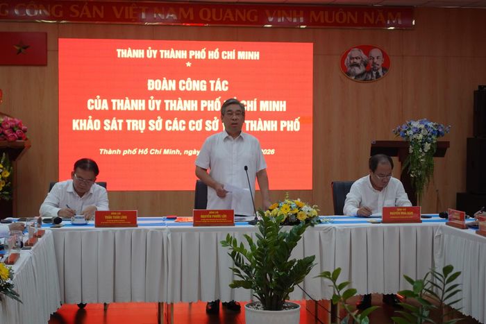 Ông Nguyễn Phước Lộc, Phó Bí thư Thành uỷ TP Hồ Chí Minh, phát biểu tại buổi làm việc.