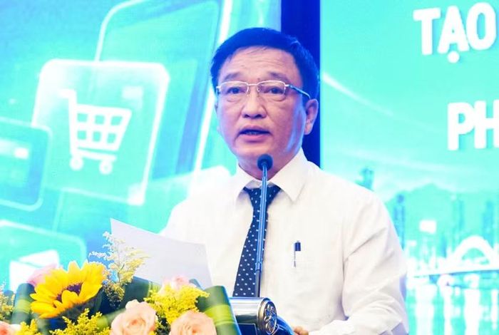 Ông Huỳnh Xuân Sơn, Phó Giám đốc Sở Công thương Đà Nẵng phát biểu khai mạc hội thảo. Ảnh XM