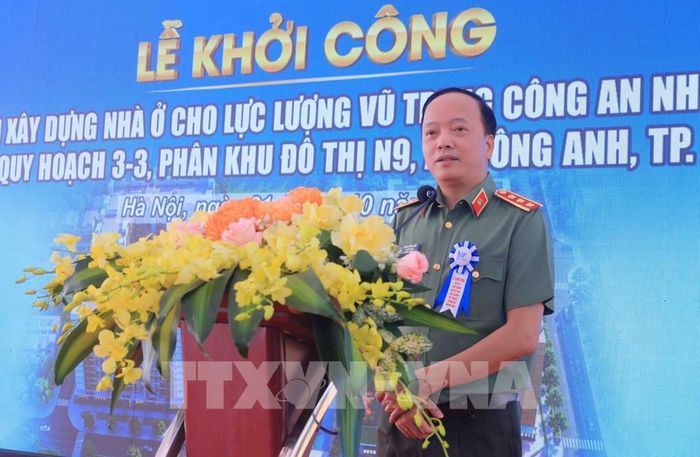 Thượng tướng Đặng Hồng Đức, Ủy viên Trung ương Đảng, Thứ trưởng Bộ Công an phát biểu. Ảnh: Phạm Kiên - TTXVN