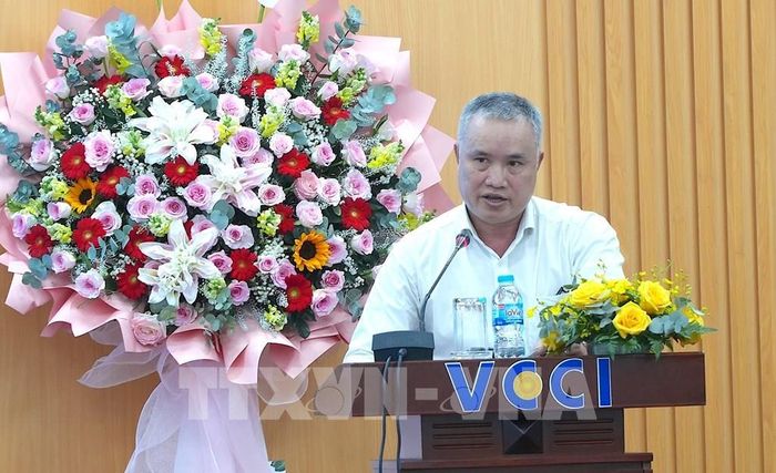 Ông Nguyễn Đức Lệnh, Phó Giám đốc Ngân hàng Nhà nước chi nhánh Khu vực 2 phát biểu tại hội nghị. Ảnh: Hứa Chung - TTXVN