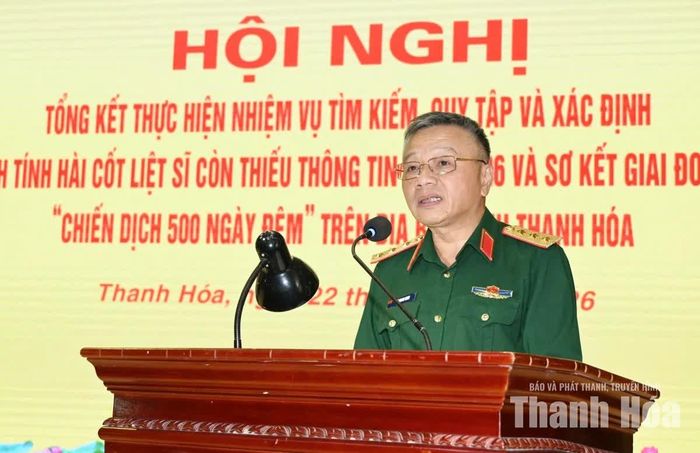 Thượng tướng Lê Quang Minh, Phó Chủ nhiệm Tổng Cục Chính trị Quân đội nhân dân Việt Nam, Ủy viên Ban Chỉ đạo quốc gia phát biểu chỉ đạo tại hội nghị.