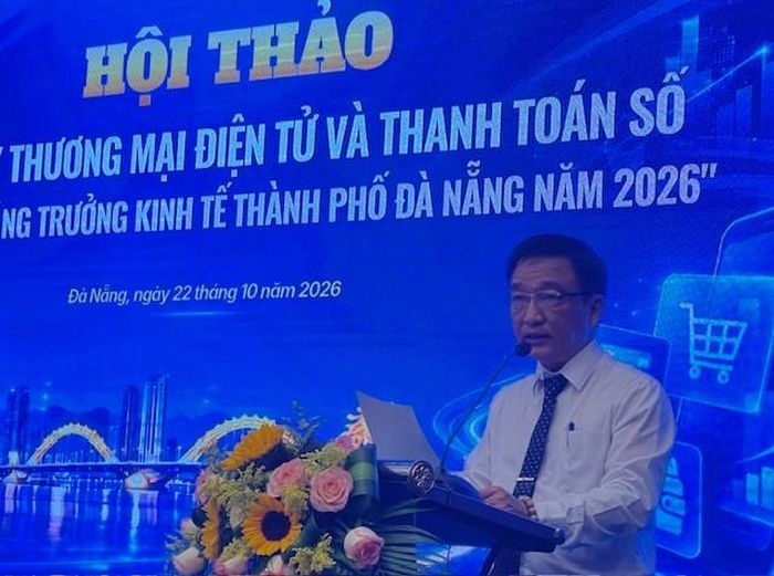 Ông Huỳnh Xuân Sơn, Phó Giám đốc Sở Công Thương Đà Nẵng, phát biểu khai mạc hội thảo - Ảnh: Ngô Anh Văn.