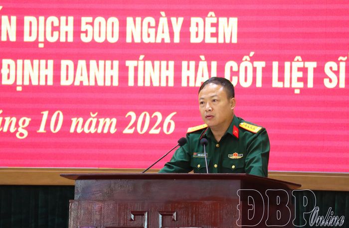 Lãnh đạo Bộ Chỉ huy Quân sự tỉnh tham luận tại hội nghị.