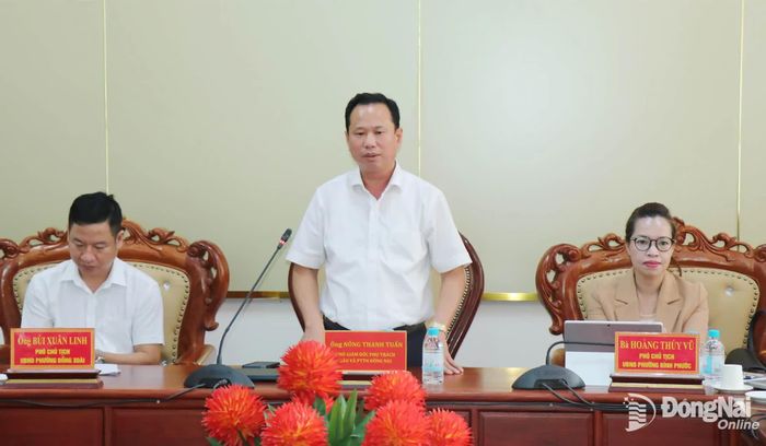 Phó Giám đốc phụ trách Báo và Phát thanh, Truyền hình Đồng Nai Nông Thanh Tuấn phát biểu tại buổi làm việc. Ảnh: Ngọc Thảo