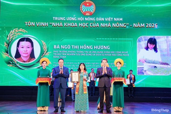 Thạc sĩ Ngô Thị Hồng Hương vinh dự được Trung ương Hội Nông dân Việt Nam tôn vinh danh hiệu “Nhà khoa học của nhà nông” vào ngày 2-10-2026.