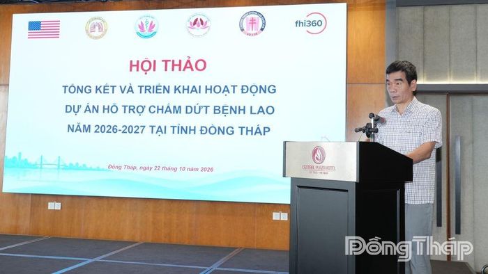 PGS. TS. Nguyễn Bình Hòa, Phó Trưởng Ban điều hành Chương trình Chống lao Quốc gia, phát biểu.