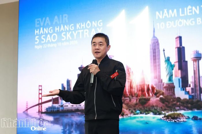 Ông Tưởng Quang Vũ -  Giám đốc kinh doanh EVA Air tại Việt Nam chia sẻ về tiềm năng thu hút khách Đài Loan (Trung Quốc) đến Khánh Hòa.