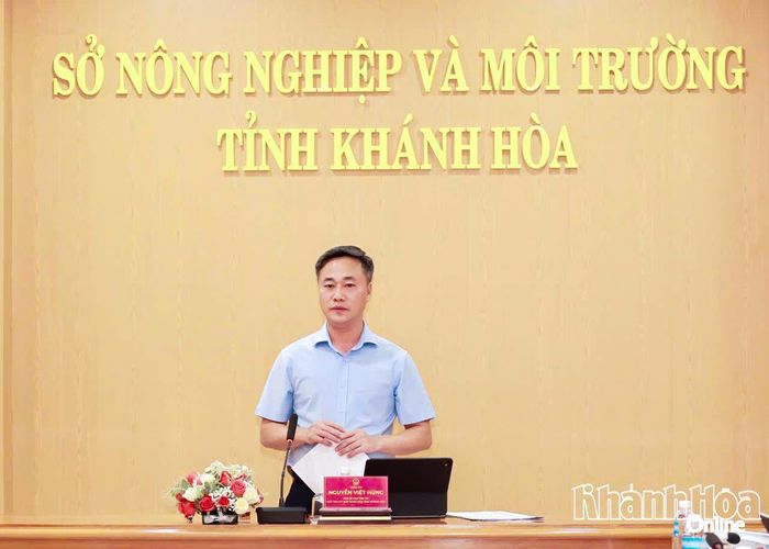 Đồng chí Nguyễn Việt Hùng phát biểu chỉ đạo tại buổi làm việc.