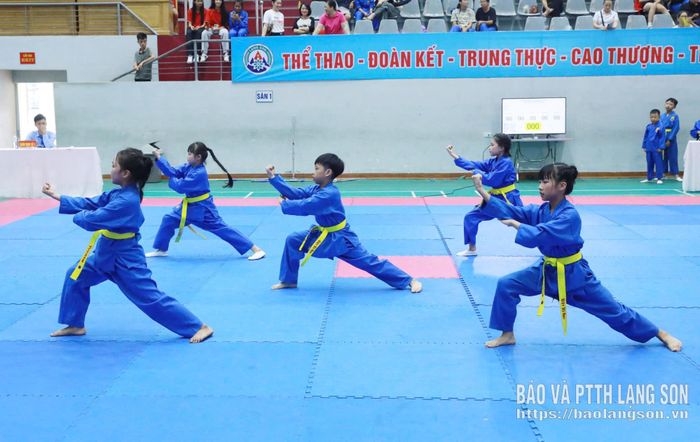 Các vận động viên thi đấu môn Vovinam