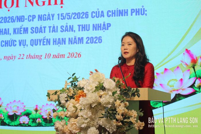 Giảng viên Trường Cán bộ Thanh tra (thuộc Thanh tra Chính phủ) truyền đạt các nội dung tại hội nghị