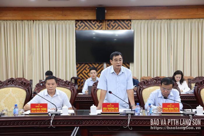 Chánh Thanh tra tỉnh phát biểu tại cuộc họp