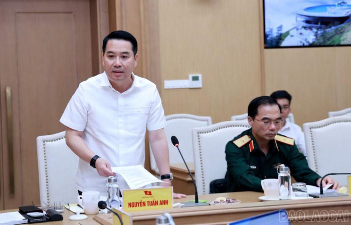 Đồng chí Nguyễn Tuấn Anh - Phó Bí thư Tỉnh ủy, Chủ tịch UBND tỉnh phát biểu tại phiên họp.