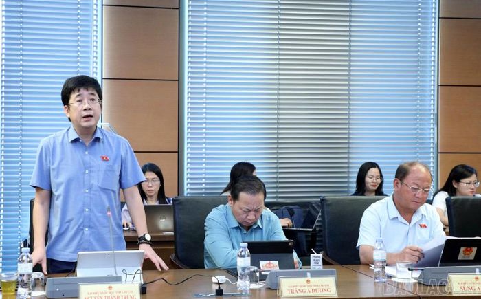 Đại biểu Nguyễn Thành Trung phát biểu thảo luận tại tổ.