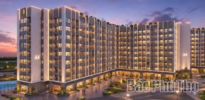 Phối cảnh kiến trúc tòa nhà căn hộ.