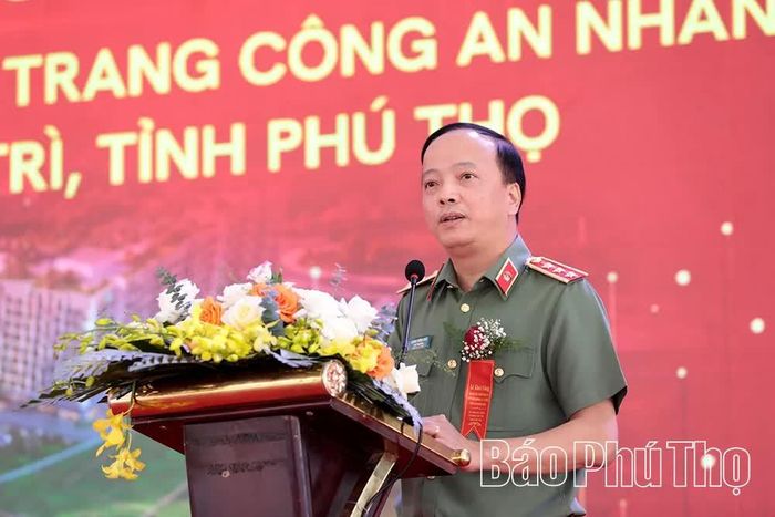 Thứ trưởng Bộ Công an Đặng Hồng Đức phát biểu tại lễ khởi công.