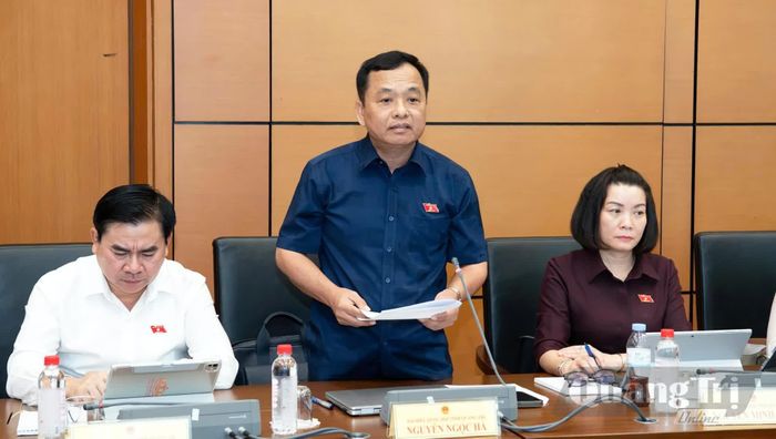Đồng chí Nguyễn Ngọc Hà, Thiếu tướng, Phó Chủ nhiệm Ủy ban Quốc phòng, An ninh và Đối ngoại tham gia thảo luận - Ảnh: CTV