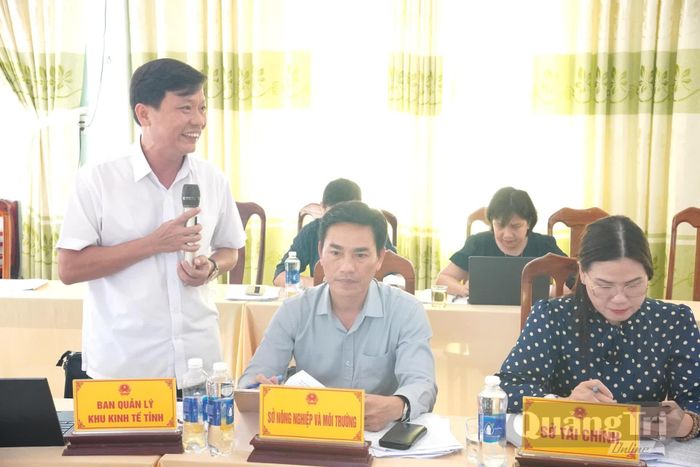 Đại diện lãnh đạo sở, ngành phát biểu tại buổi làm việc - Ảnh: Đ.V