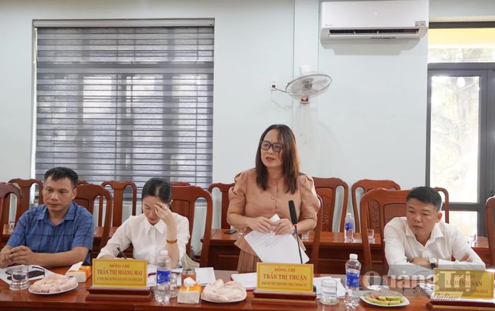 Đại diện lãnh đạo Đảng ủy xã Nam Trạch phát biểu tại buổi làm việc - Ảnh: L.M