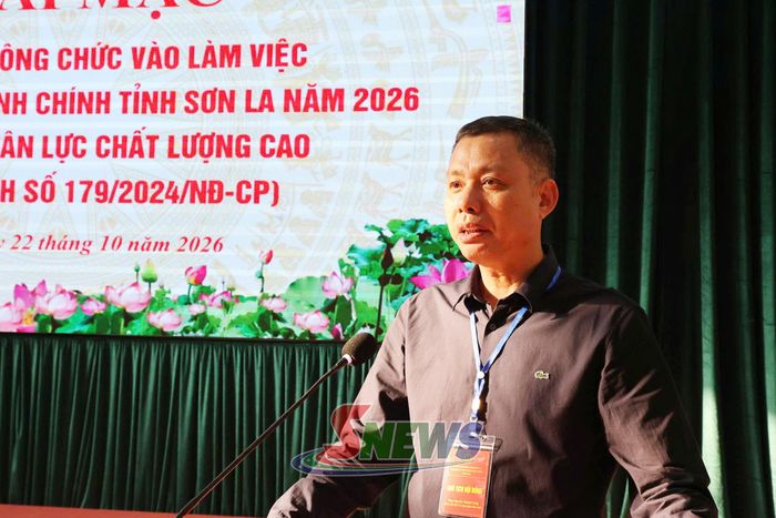 Đồng chí Nguyễn Thành Công Phó Chủ tịch UBND tỉnh, Chủ tịch Hội đồng tuyển dụng công chức tỉnh Sơn La năm 2026 phát biểu chỉ đạo.