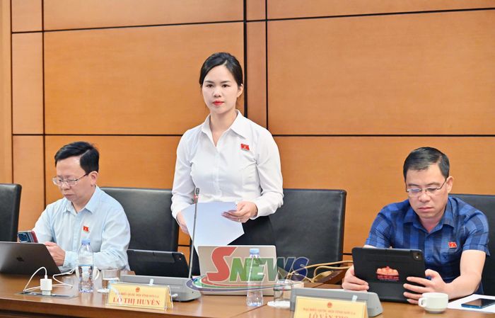 Đại biểu Lò Thị Huyền phát biểu.