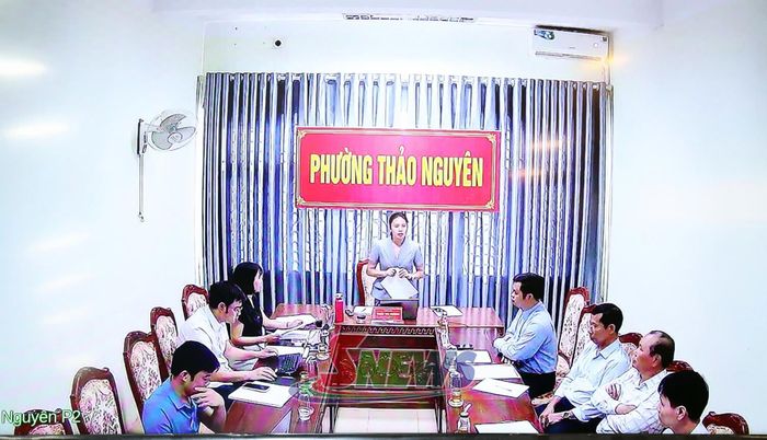 Đại diện phường Thảo Nguyên phát biểu tại cuộc làm việc.