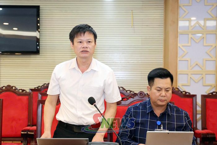 Lãnh đạo Sở Xây dựng phát biểu tại cuộc làm việc.