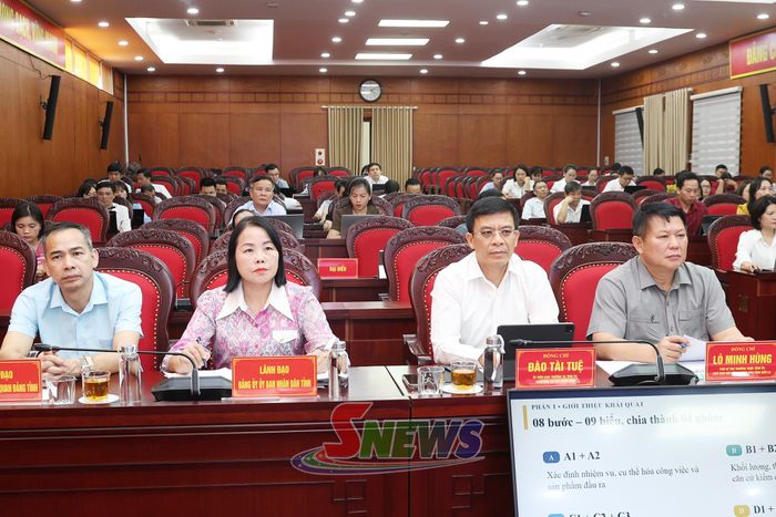 Các đại biểu dự Hội nghị tại điểm cầu Trung tâm hội nghị tỉnh Sơn La.