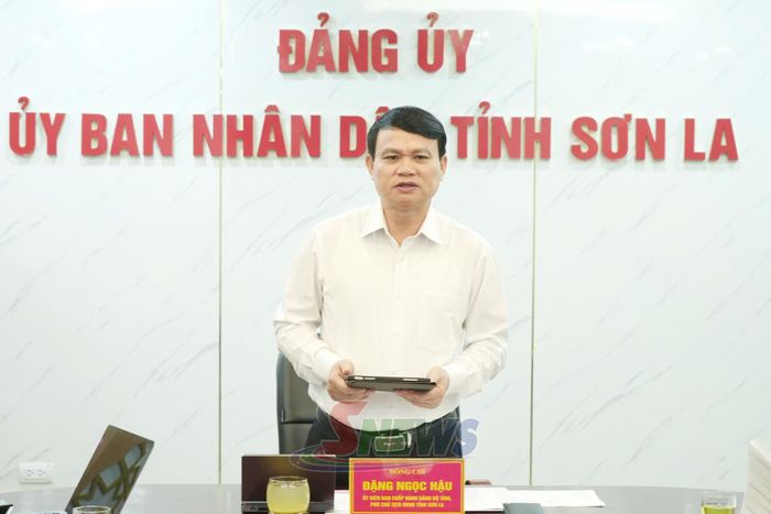 Đồng chí Đặng Ngọc Hậu phát biểu kết luận cuộc làm việc.