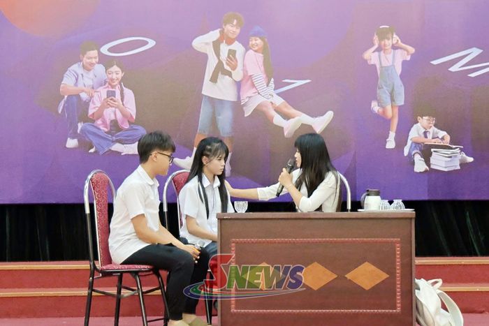 Học sinh Trường THCS Tô Hiệu tham gia tiểu phẩm “Một tin nhắn, nhiều ngã rẽ”
