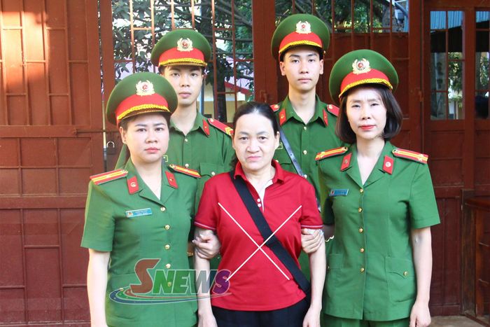 Đối tượng Đàm Thị Tươi tại cơ quan Công an.