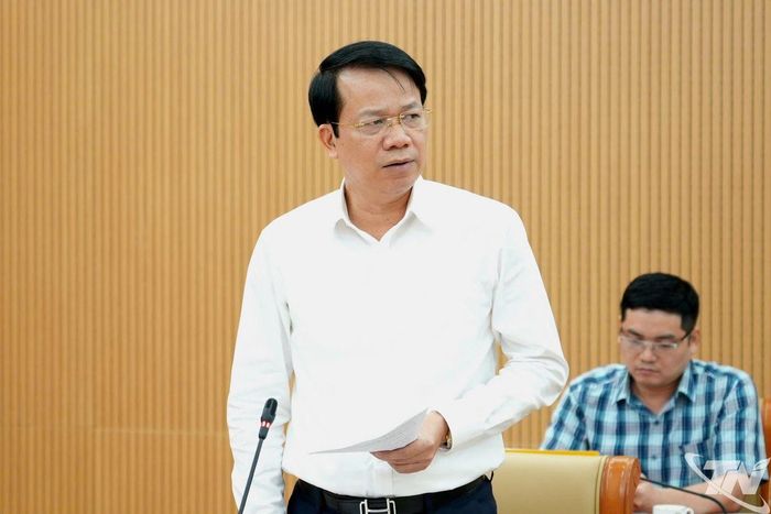 Đồng chí Dương Văn Lượng, Phó Chủ tịch UBND tỉnh phát biểu tại cuộc họp.