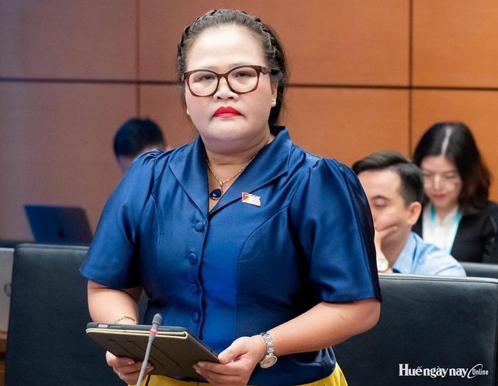 Đại biểu Nguyễn Thị Sửu, Phó Trưởng đoàn ĐBQH chuyên trách TP. Huế tham gia góp ý dự thảo Luật Đất đai (sửa đổi) Ảnh: Đoàn ĐBQH thành phố cung cấp