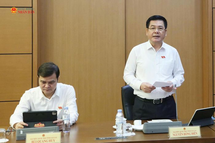 Phó Chủ tịch Quốc hội Nguyễn Hồng Diên phát biểu thảo luận tại Tổ 13. Ảnh: An Nhiên