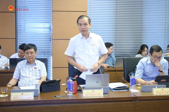 ĐBQH Nguyễn Duy Tiến (Tây Ninh) phát biểu. Ảnh: Đắc Trường