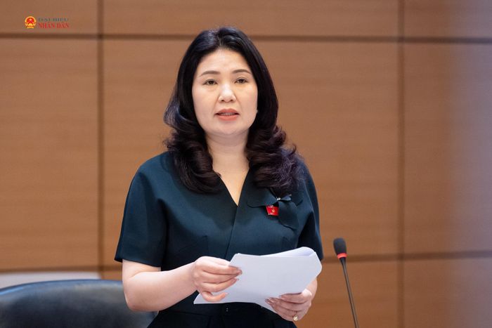 ĐBQH Trần Thị Vân (TP. Bắc Ninh) phát biểu. Ảnh: Phạm Thắng