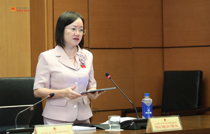 ĐBQH Thái Thị An Chung (Nghệ An) phát biểu