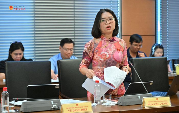 ĐBQH Phạm Kiều Anh Thơ (TP. Cần Thơ) phát biểu. Ảnh: Quang Khánh