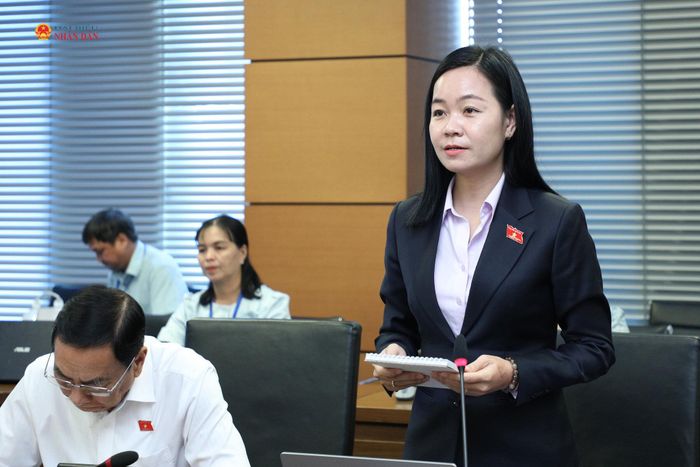 ĐBQH Nguyễn Thị Thuý Lam (Đồng Tháp) phát biểu