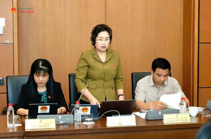 ĐBQH Lò Thị Luyến (Điện Biên) phát biểu thảo luận tại Tổ 4. Ảnh: Lâm Hiển