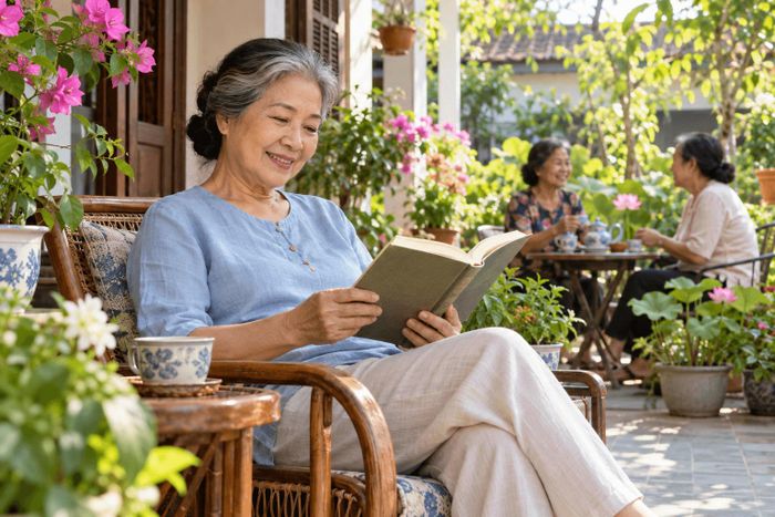 Dành thời gian đọc sách, gặp gỡ bạn bè và chăm sóc bản thân giúp người cao tuổi tận hưởng cuộc sống an vui sau khi nghỉ hưu