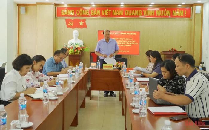 Phó Chủ tịch UBND tỉnh Hoàng Văn Thạch phát biểu kết luận tại buổi làm việc.