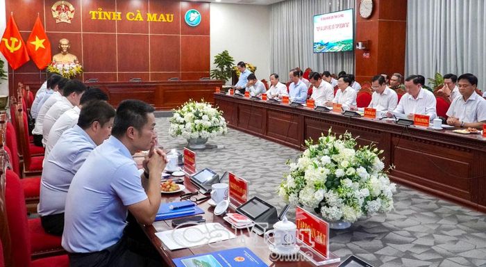 Lãnh đạo tỉnh Cà Mau, lãnh đạo Tập đoàn T&T và đại diện các sở, ngành tham dự buổi làm