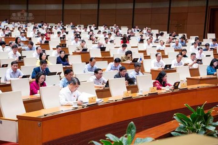 Thủ tướng Chính phủ Lê Minh Hưng và các ĐBQH tại hội trường