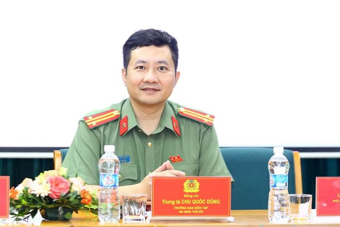 Trung tá. Tiến sĩ Chu Quốc Dũng, Trưởng ban biên tập An ninh Thủ đô. Ảnh: Phú Khánh.